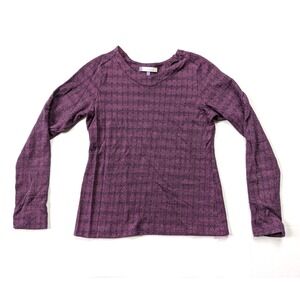 Ibex Merino Wool Womens Medium Purple Pattern Base Layer Long Sleeve